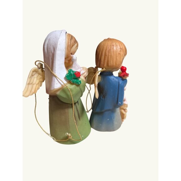 Vintage Angel Ornaments With Birds and Flowers Set Of 2 - Picture 10 of 11